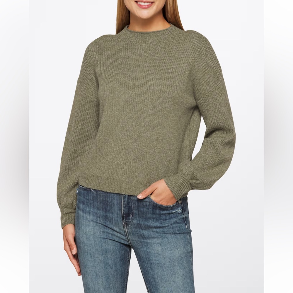 PINQUE Aliza Mock Neck Sweater - Olive - XL